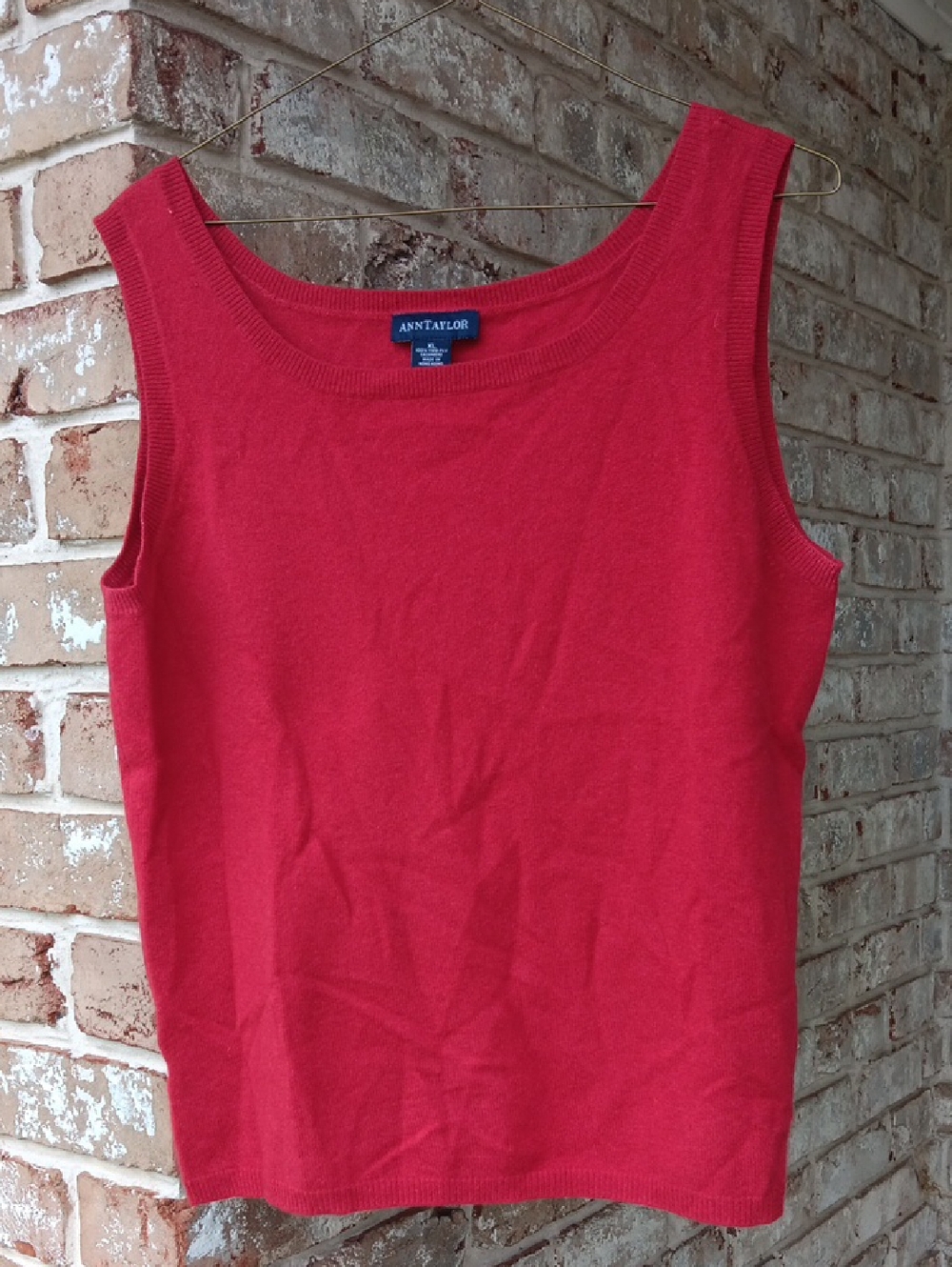 Ann Taylor Red Cashmere Knit Tank